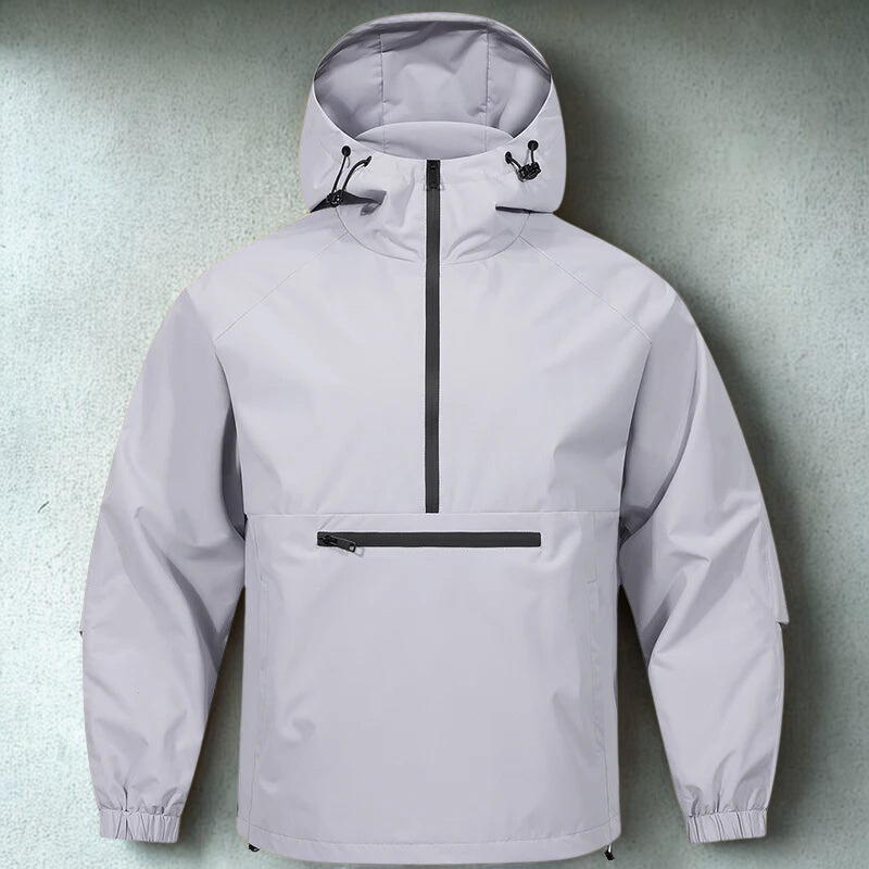 Anorak homme en tissu synthétique | Coupe ample avec capuche réglable
