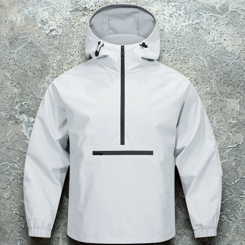 Anorak homme en tissu synthétique | Coupe ample avec capuche réglable