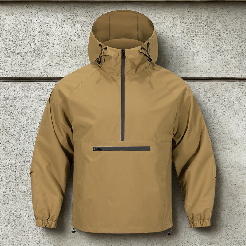 Anorak homme en tissu synthétique | Coupe ample avec capuche réglable