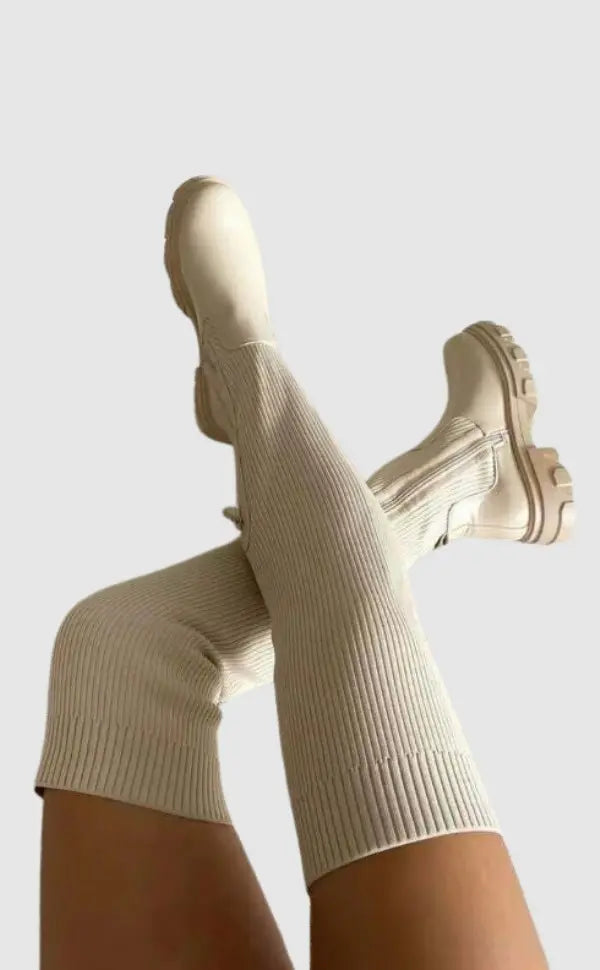 Abby | Stivali alti fino al ginocchio da donna con suola elasticizzata e comoda e design senza tempo