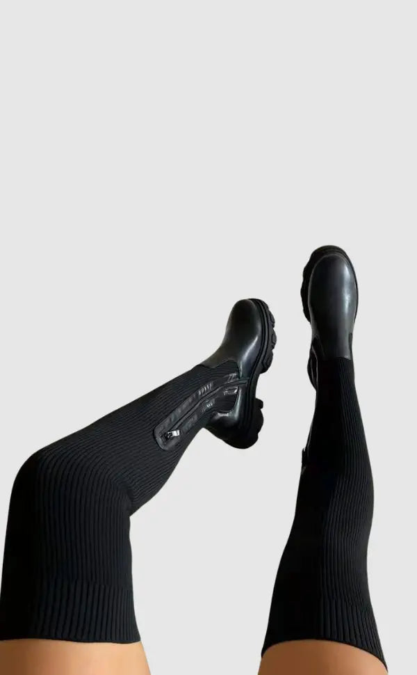 Abby | Stivali alti fino al ginocchio da donna con suola elasticizzata e comoda e design senza tempo