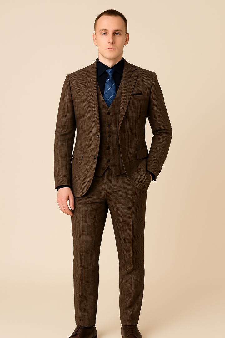Mode britannique Ensemble trois pièces Slim Fit costume gilet pantalon