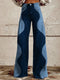 Jeans largo da donna con inserti