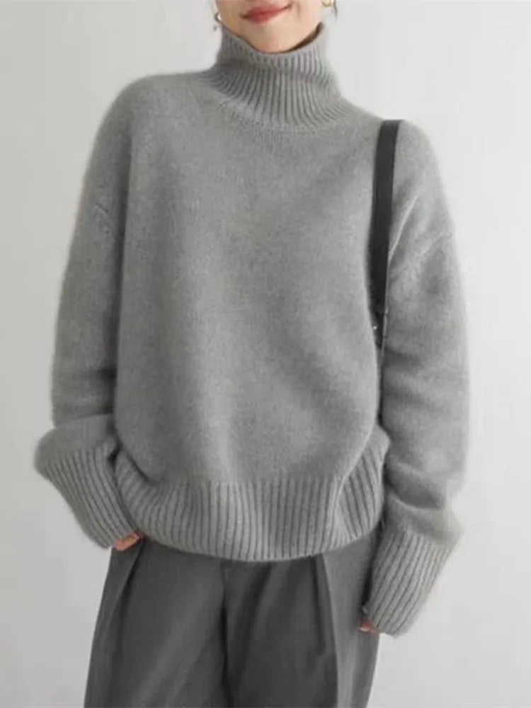Cachemire Chic | Pull Col Roulé en Cachemire Doux et Élégant pour un Style Raffiné
