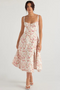 Robe corset midi sans manches | Robe fleurie élégante et ensoleillée pour l'été