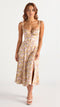Robe midi corset pour femme avec jupe fluide