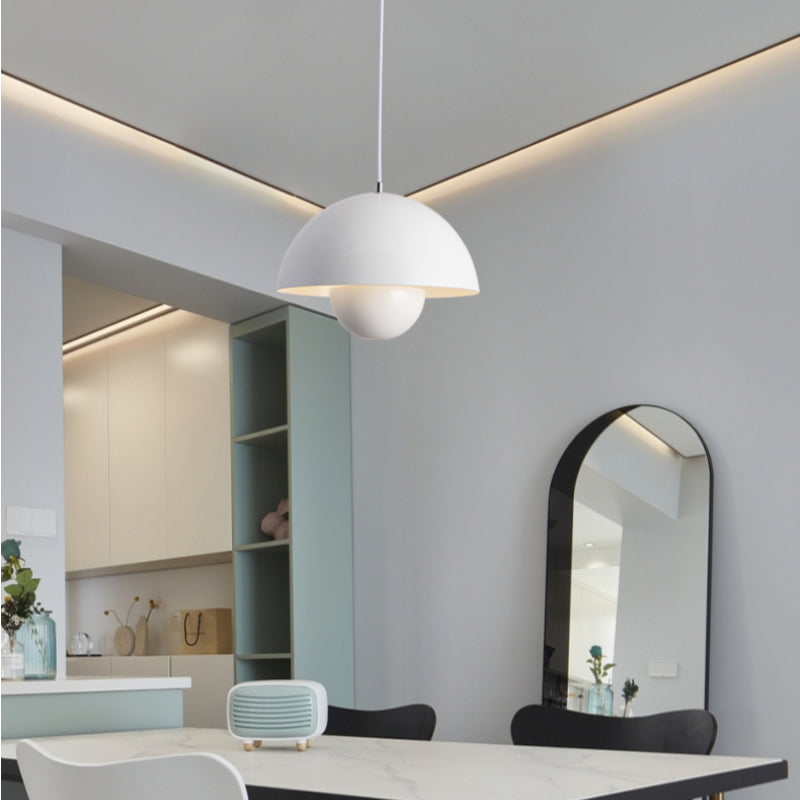 Suspension Auroraglo V2 - Lampe Moderne en Forme de Pot de Fleurs pour Chambre, Éclairage LED, Design Scandinave
