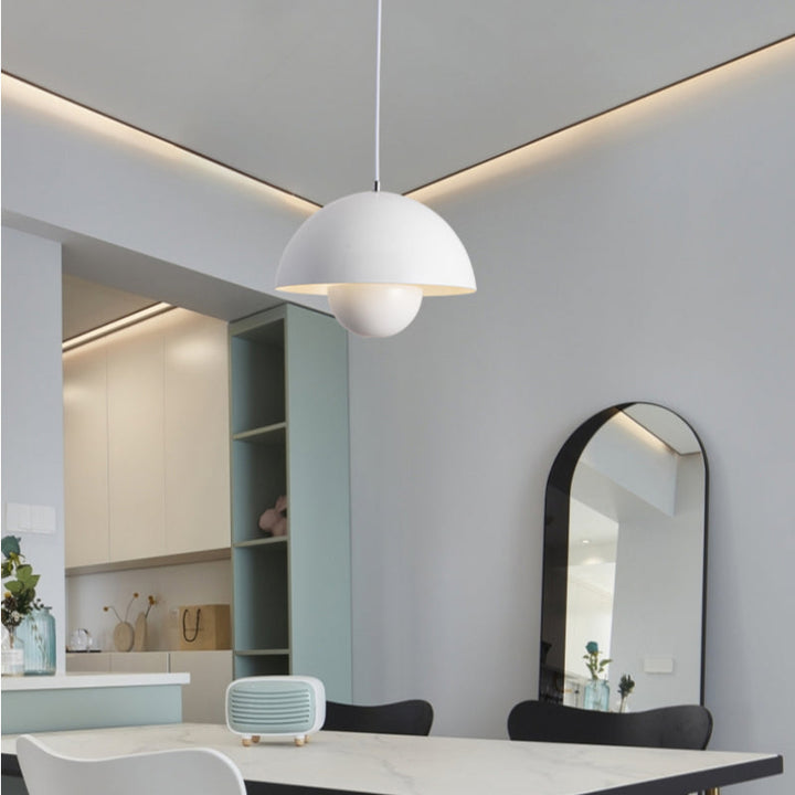 Suspension Auroraglo V2 - Lampe Moderne en Forme de Pot de Fleurs pour Chambre, Éclairage LED, Design Scandinave