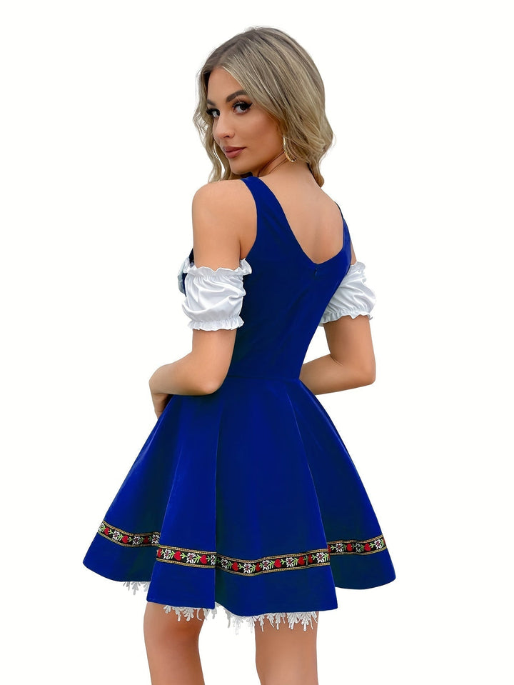 Dirndl LieblichTracht – Robe bavaroise épaules nues, coupe féminine ajustée, coton léger