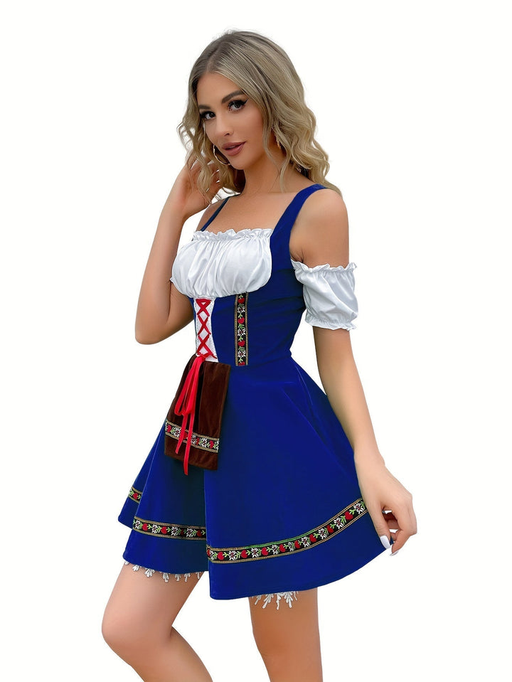 Dirndl LieblichTracht – Robe bavaroise épaules nues, coupe féminine ajustée, coton léger