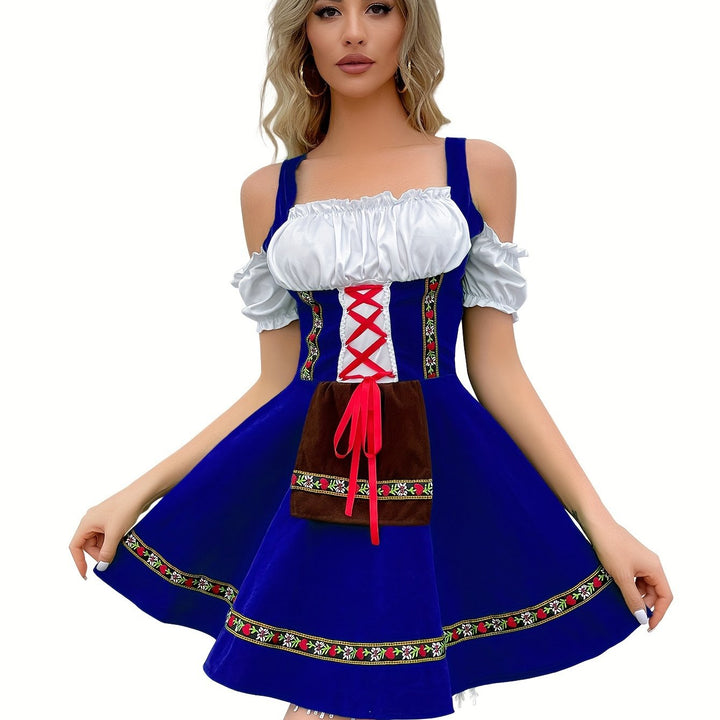 Dirndl LieblichTracht – Robe bavaroise épaules nues, coupe féminine ajustée, coton léger