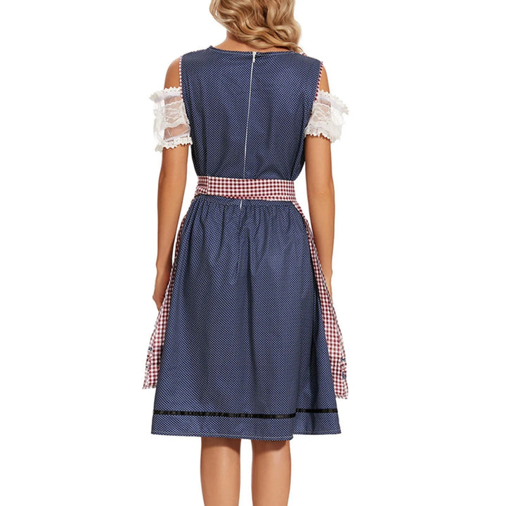 Dirndl Femme AlpenFlair | Robe Oktoberfest Traditionnelle avec Tartan & Tablier