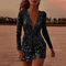 Aurora Robe de Cocktail Femme | Sequins Dorés & Élégance Éblouissante