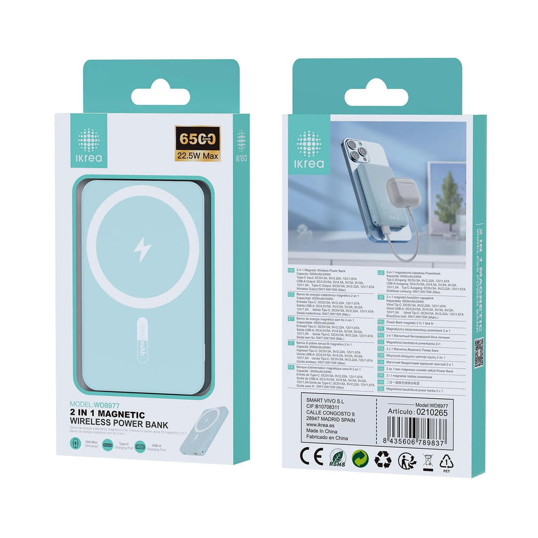 Batterie Externe Magsafe 5000/6500/10000mAh | Charge Sans Fil | Compatible iPhone 12 à 15