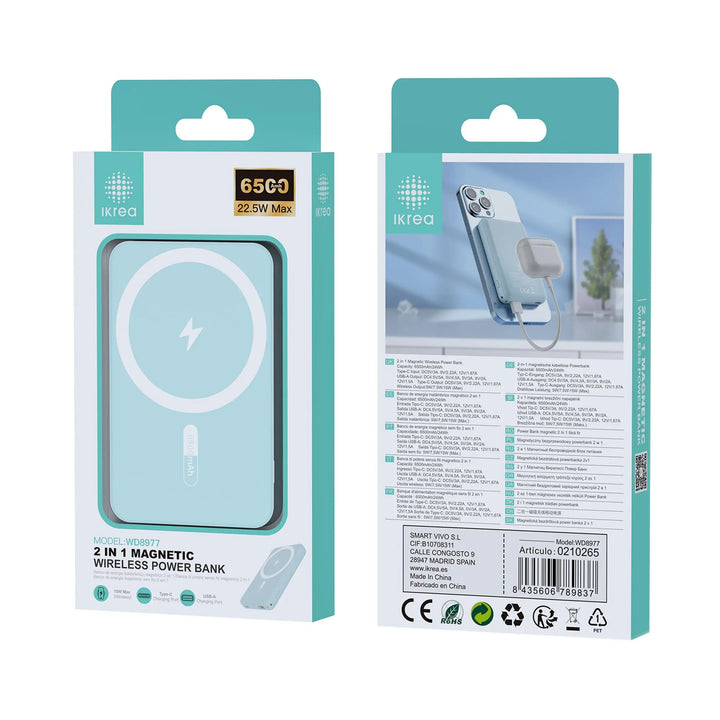 Batterie Externe Magsafe 5000/6500/10000mAh | Charge Sans Fil | Compatible iPhone 12 à 15