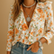 Blusa ligera con volantes y estampado de mariposas | Mangas largas