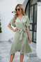 Vestido cruzado Noah | Elegante escote en V y detalle de lazo para ocasiones informales y formales