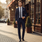 Traje elegante para hombre con corte cómodo adecuado para ocasiones formales