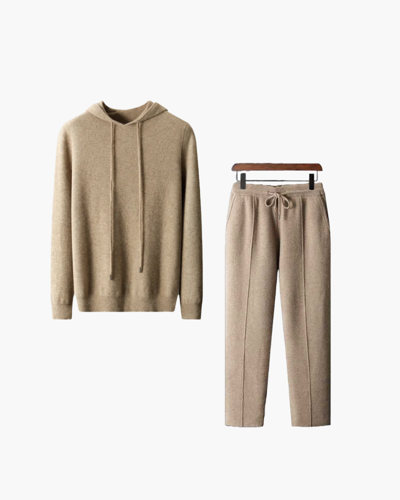 Conjunto de cachemir Winter Fit | Sudadera con capucha y pantalón recto para mayor comodidad y estilo