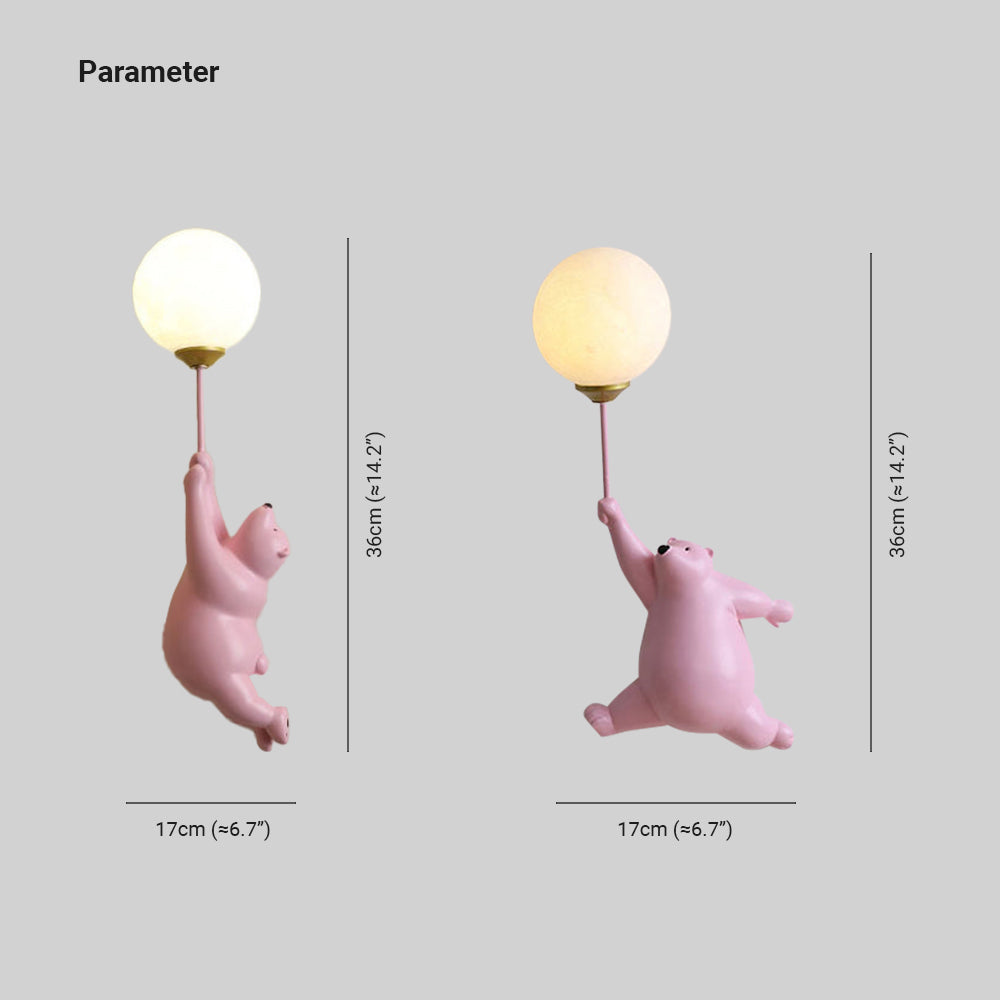 Veilleuse Murale Ours Ballon | Éclairage Doux et Sécurisé pour Chambre d’Enfant