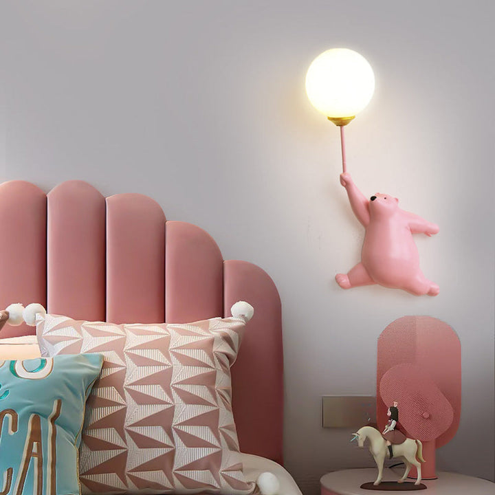 Veilleuse Murale Ours Ballon | Éclairage Doux et Sécurisé pour Chambre d’Enfant