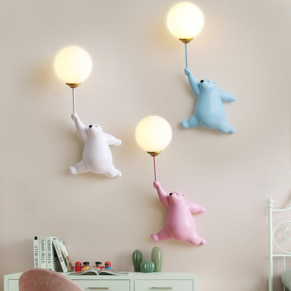 Veilleuse Murale Ours Ballon | Éclairage Doux et Sécurisé pour Chambre d’Enfant