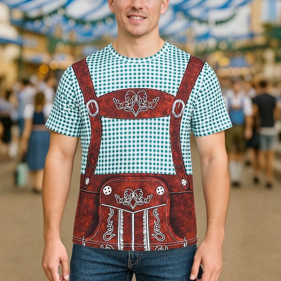 Wiesngaudi T-Shirt Unisexe – Design Lederhosen Photo-Réaliste, Fêtes & Oktoberfest