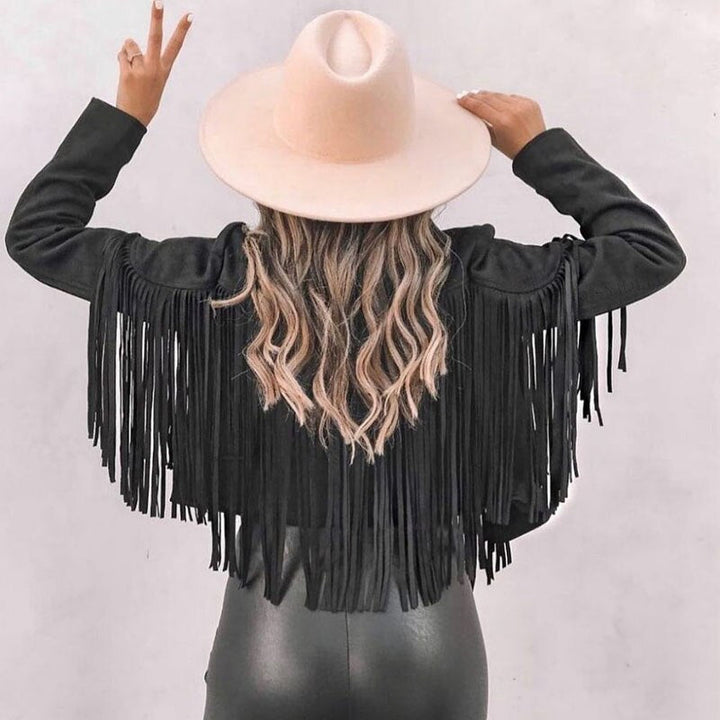 Noa aspect daim femme Veste à franges | Veste western coupe moderne & style boho