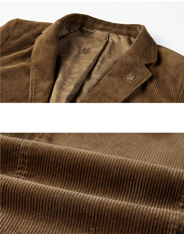 Blazer en velours côtelé | Classique et polyvalent | Design à deux boutons