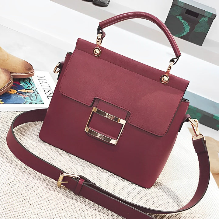 Sac à main élégant | Look bicolore | Boucle de déclaration
