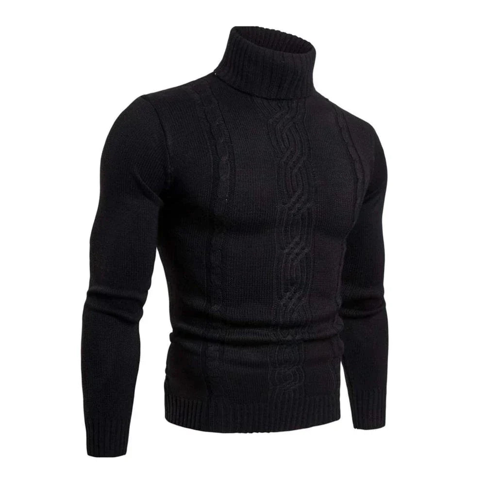 Maglione dolcevita in cotone da uomo Lucian con motivo a trecce | Calore casual ed eleganza