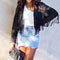Noa aspect daim femme Veste à franges | Veste western coupe moderne & style boho
