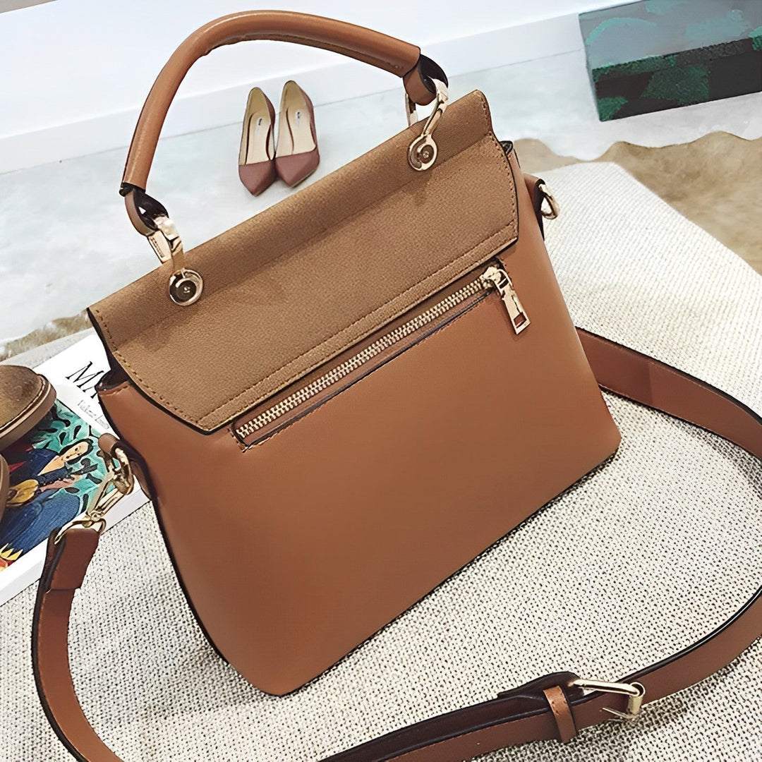 Sac à main élégant | Look bicolore | Boucle de déclaration
