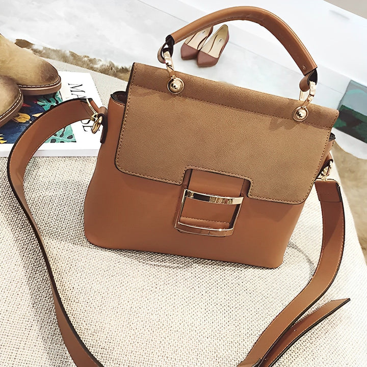 Sac à main élégant | Look bicolore | Boucle de déclaration