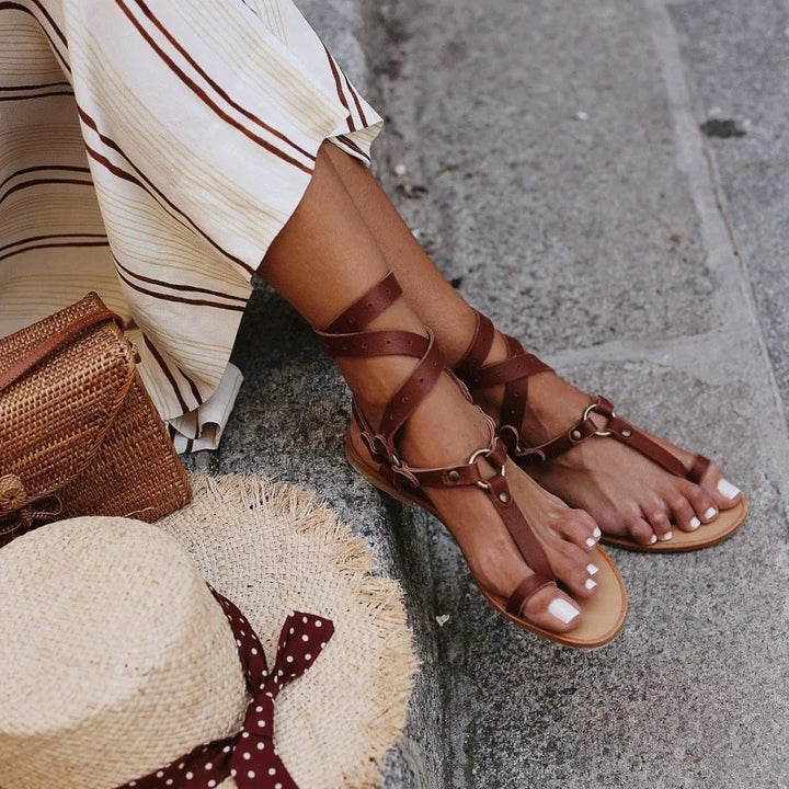 Gladiator Sandales femme | cuir de haute qualité & sangles réglables | été & vacances