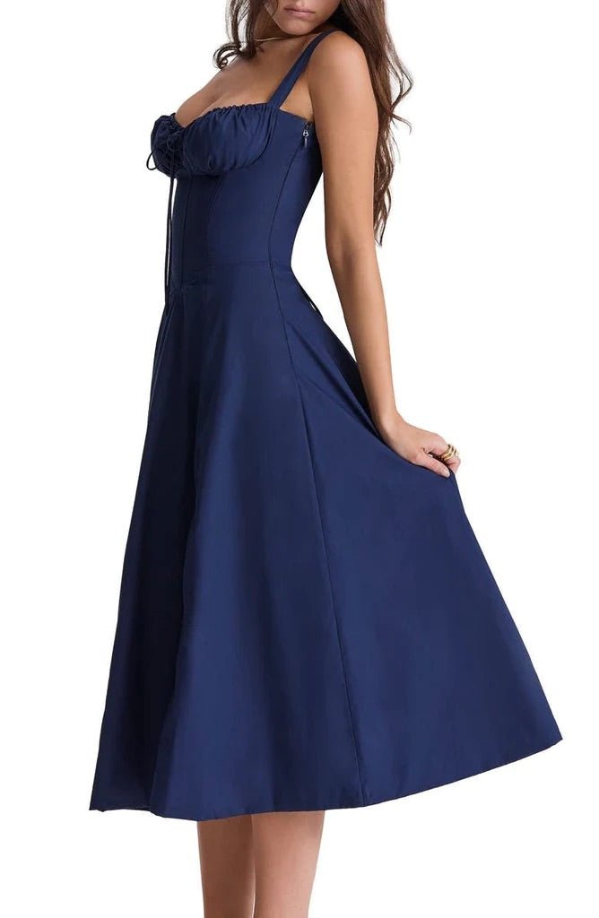 Abito lungo floreale da donna Flora con corsetto | Eleganza e fascino bohémien 