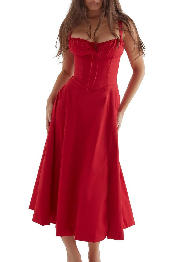 Robe Florale avec Corset | Élégance Décontractée & Charme Estival