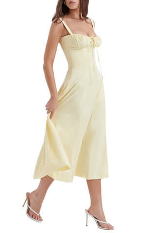 Robe Florale avec Corset | Élégance Décontractée & Charme Estival