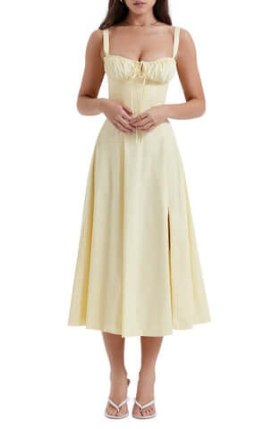 Robe Florale avec Corset | Élégance Décontractée & Charme Estival