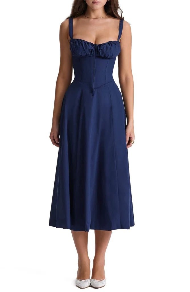 Abito lungo floreale da donna Flora con corsetto | Eleganza e fascino bohémien 