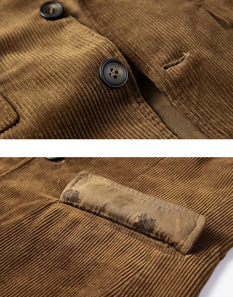 Blazer en velours côtelé | Classique et polyvalent | Design à deux boutons