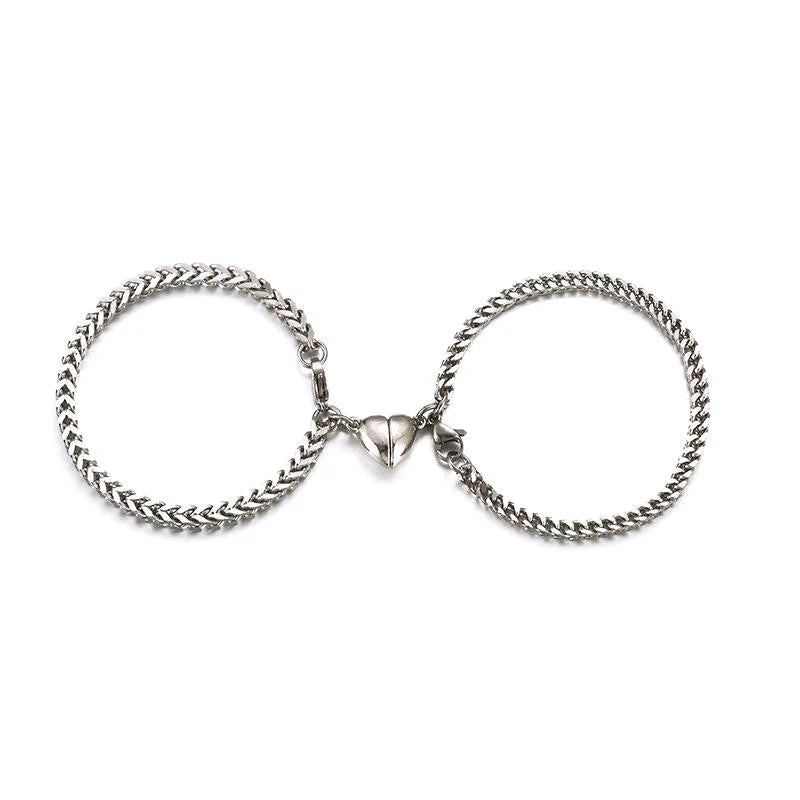Set bracelet partenaire Liora en acier inoxydable | Symbole d'amour & de complicité pour les couples