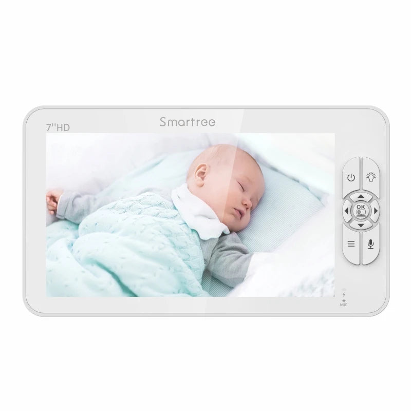 Moniteur Vidéo Bébé HD avec Écran 7" 1080p | Zoom 4x, Batterie 24h, Vision Nocturne, Sans WiFi Sécurisé
