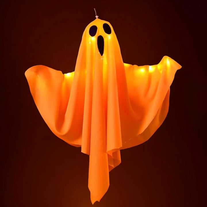 Décorations Fantômes Lumineux en Tissu – Suspensions Effrayantes pour Halloween