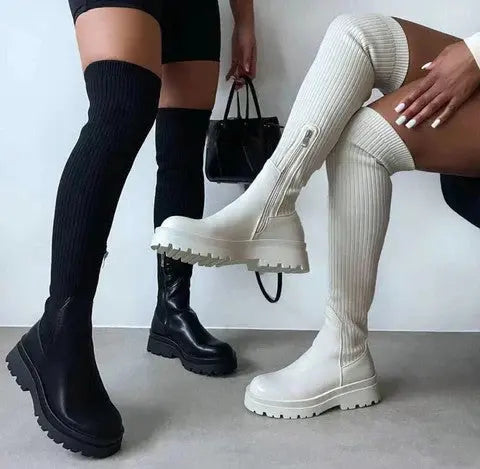 Abby | Stivali alti fino al ginocchio da donna con suola elasticizzata e comoda e design senza tempo