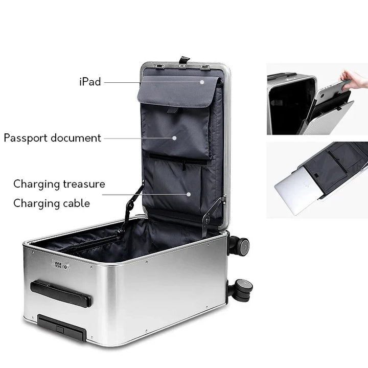 Valparaiso Valise Aluminium | Bagage Premium Durable avec Roulettes 360° Silencieuses