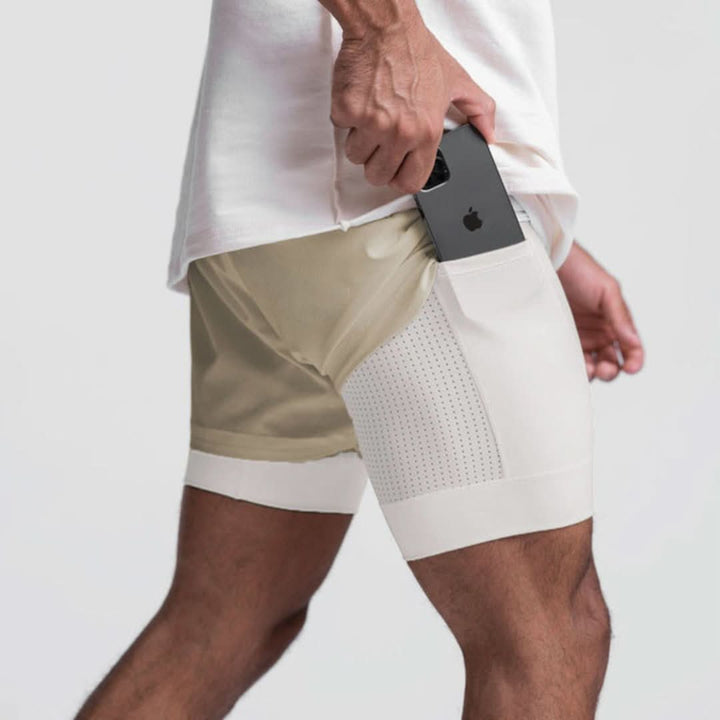 Noah Short de Sport Homme 2-en-1 | Respirant avec Poches et Ceinture Élastique