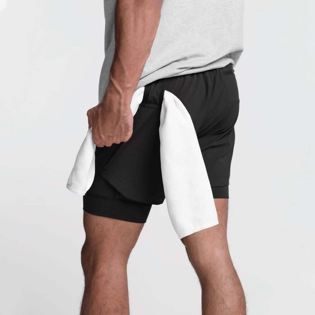 Noah Short de Sport Homme 2-en-1 | Respirant avec Poches et Ceinture Élastique
