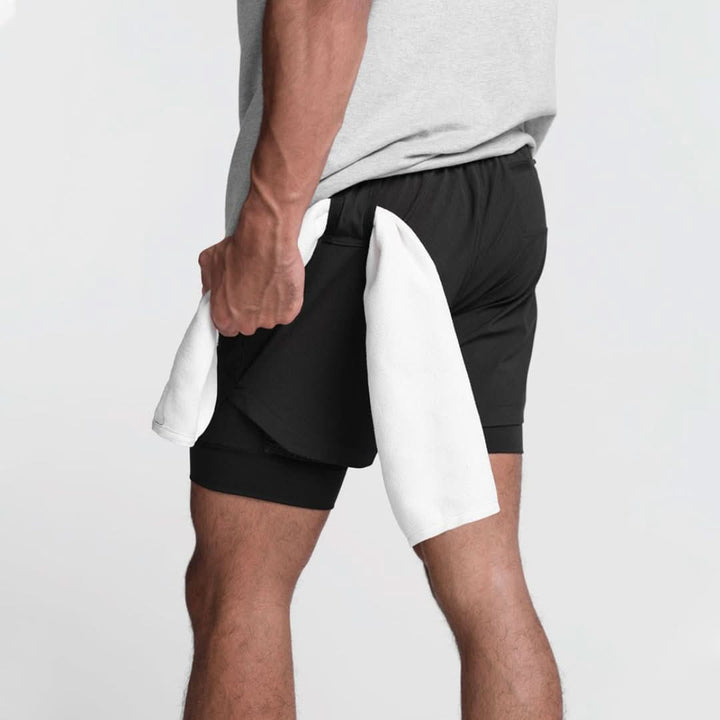 Noah Short de Sport Homme 2-en-1 | Respirant avec Poches et Ceinture Élastique