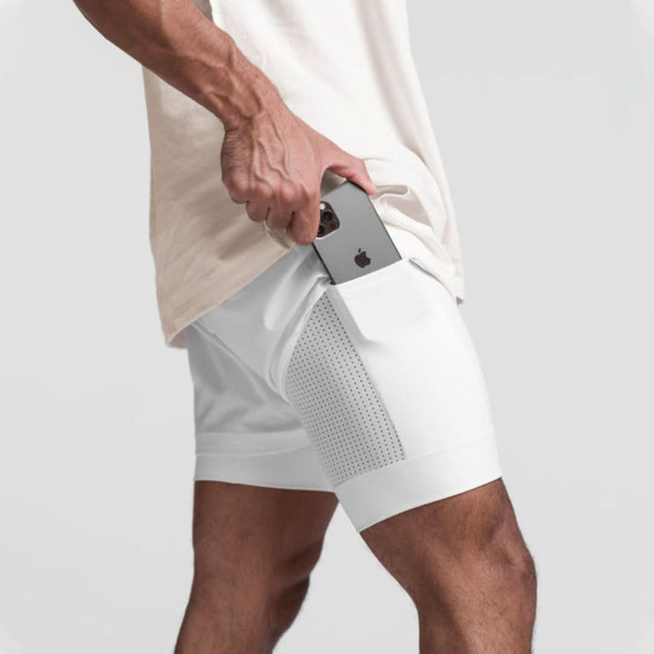 Noah Short de Sport Homme 2-en-1 | Respirant avec Poches et Ceinture Élastique